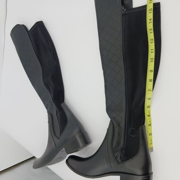 BERNARDO WOMENS  EVE QUILTED BLACK RUBBER RAIN BOOTS SIZE 8 - Picture 9 of 12